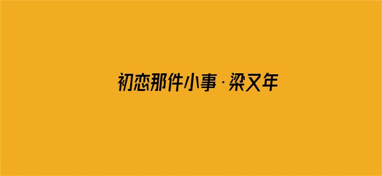 初恋那件小事·梁又年倒追记