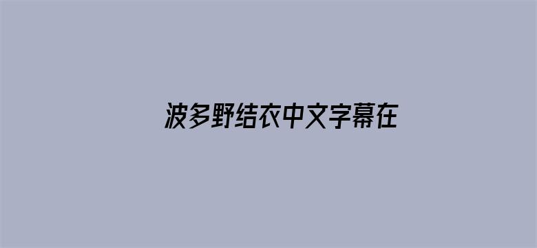 >波多野结衣中文字幕在观线看横幅海报图